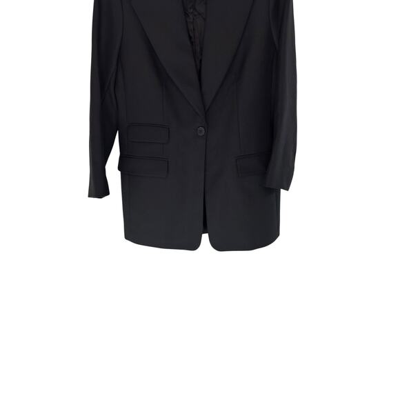 Banana Republie Lido Sculpted Italian Wool Blazer Black Luxury Classy Size 8 - Picture 5 of 12